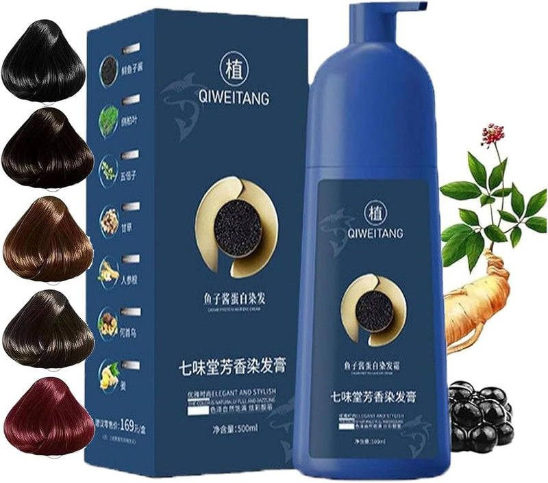 Qiweitang Hair Dye Shampoo 500ml  (Chestnut Brown) - TUZZUT Qatar Online Shopping