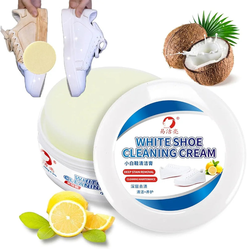 White Shoes Cleaning Cream 260g - Multipurpose Cleaning Cream with Spong