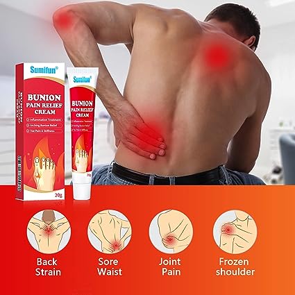 Sumifun Bunion Pain Relief Cream, 4 Counts Bunion Pain Cream for Bunion Relief & Toe Swelling - Pain Relief Foot Cream for Back, Neck, Knee, Hand, Wrist, Shoulder, Feet