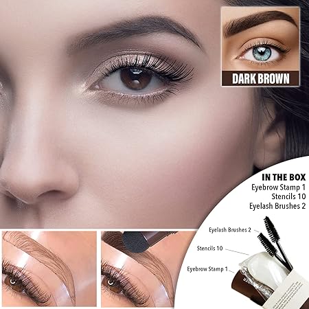 Eyebrow Stamp Stencil Kit One Step Eyebrow Stamp Waterproof Long Lasting Eyebrow Powder