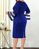 Women Ruffle Sleeve Evening Pencil Dress 491380 L - TUZZUT Qatar Online Shopping
