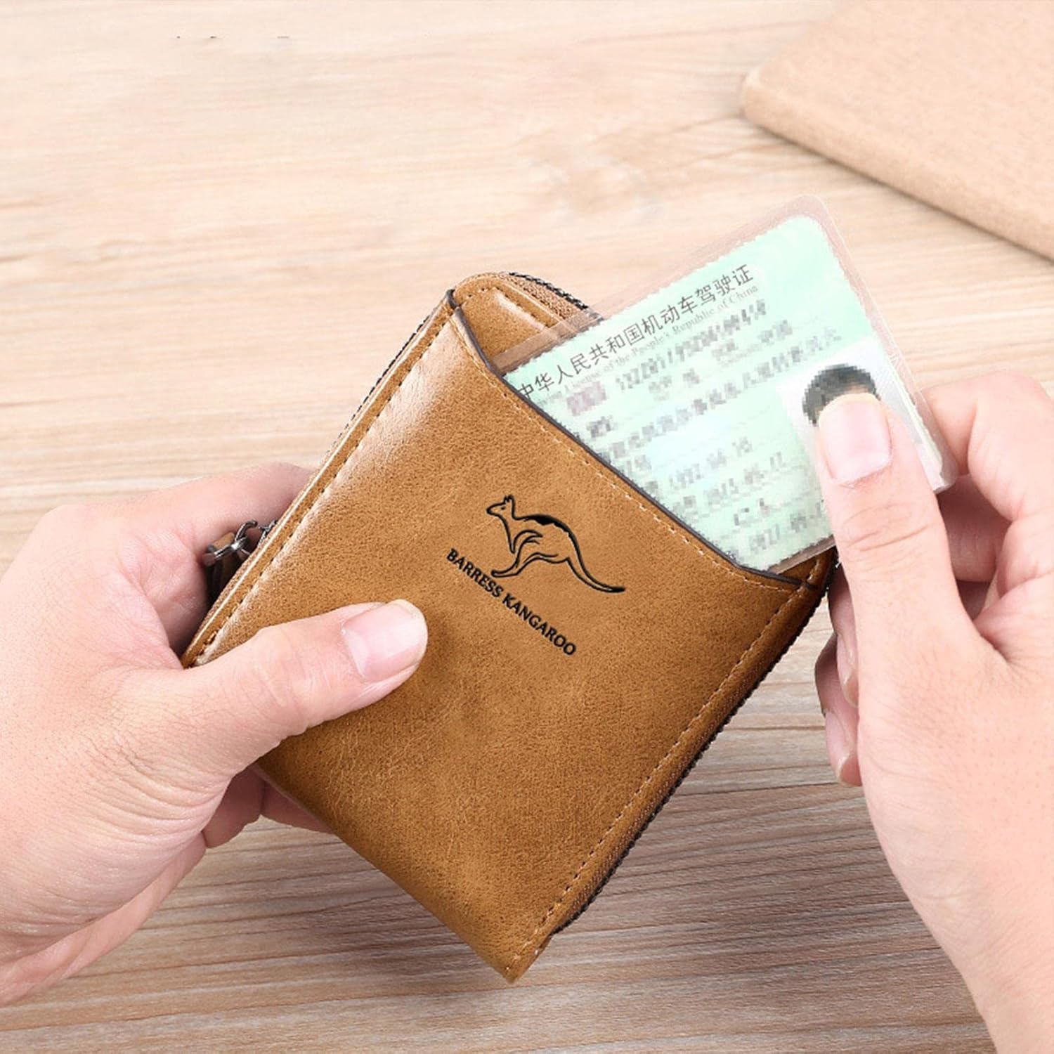 Large Capacity Leather Wallet with Zip B1004 Large Capacity Leather Wallet with Zip B1004