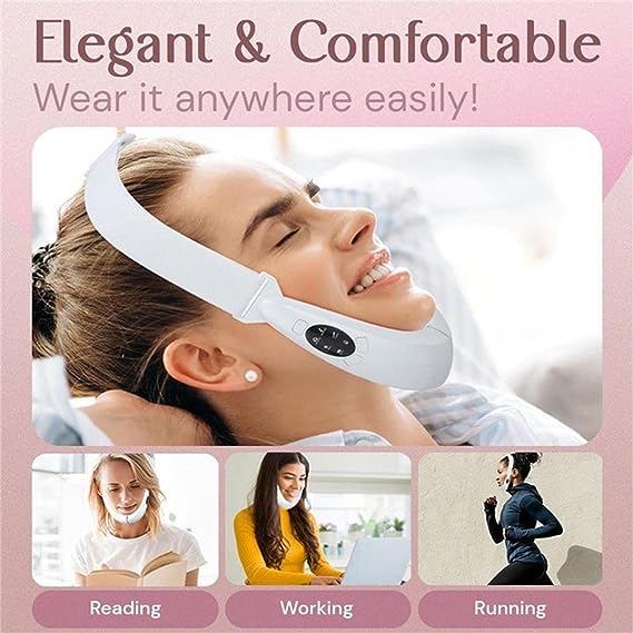 Intelligent Electric V- Face Shaping Massager Double Chin Reducer Face Lifting Machine Microcurrent Facial Device Lifting Slimming V-Face-Lift Belt Beauty Instrument - Tuzzut.com Qatar Online