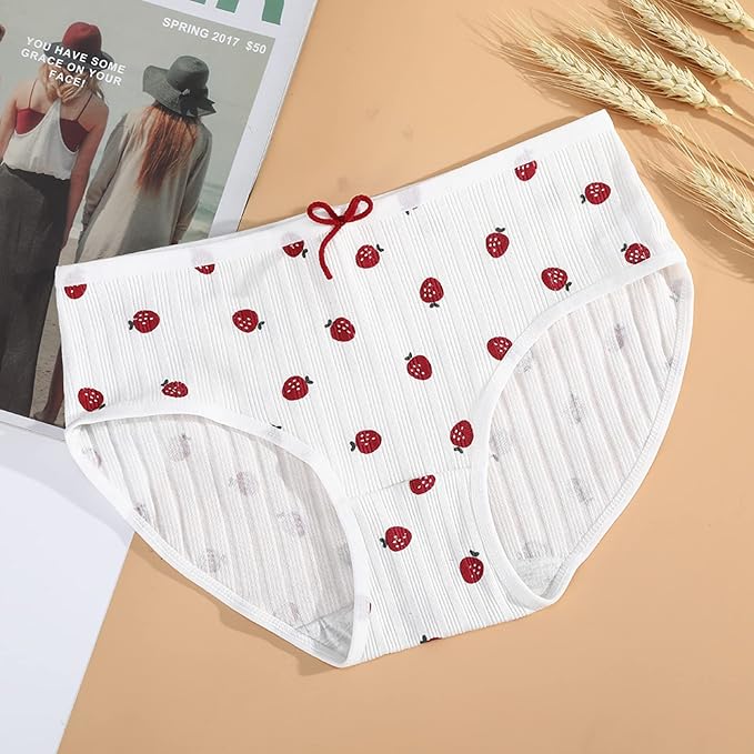 5 pcs Women's Cotton Briefs Printed Underwear 482647
