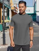 Mens Mock Turtleneck Shirts Short Sleeve Casual Basic T-Shirts  S5120537 - TUZZUT Qatar Online Shopping