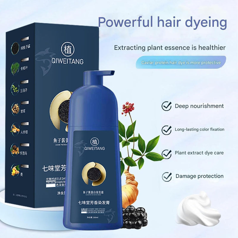 Qiweitang Hair Dye Shampoo 500ml  (Chestnut Brown) - TUZZUT Qatar Online Shopping