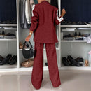 Lapel Long-Sleeved Casual Two-Piece Suit GGG3176442 - TUZZUT Qatar Online Shopping