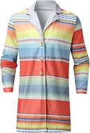 Men's Colourful Striped Trench Coat TC8965 - TUZZUT Qatar Online Shopping