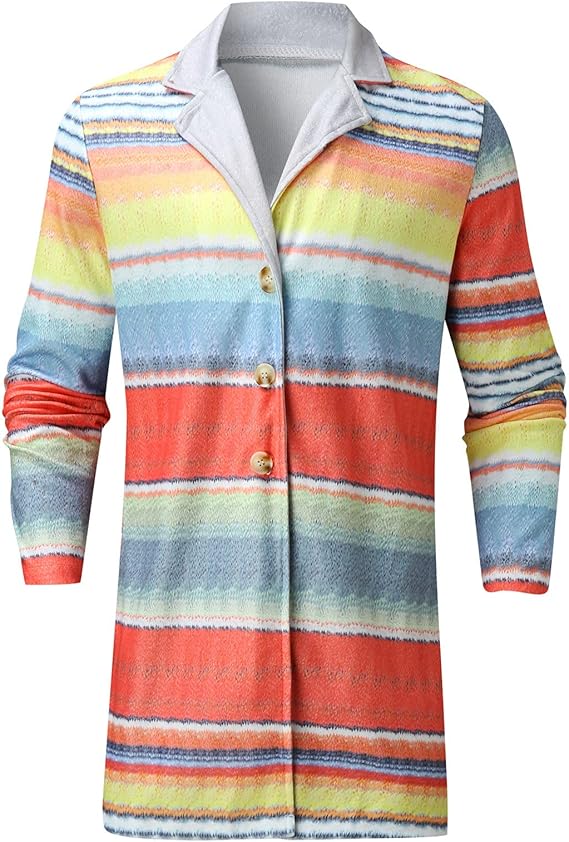 Men's Colourful Striped Trench Coat TC8965 - TUZZUT Qatar Online Shopping