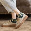 10 pairs Embroidered Breathable Cute Stripe Colorful Low Cut Ankle Socks Set SK-90 - TUZZUT Qatar Online Shopping