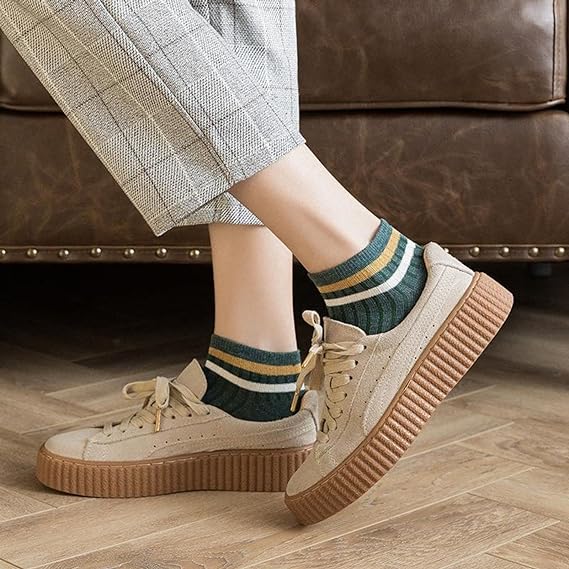 10 pairs Embroidered Breathable Cute Stripe Colorful Low Cut Ankle Socks Set SK-90 10 pairs Embroidered Breathable Cute Stripe Colorful Low Cut Ankle Socks Set SK-90