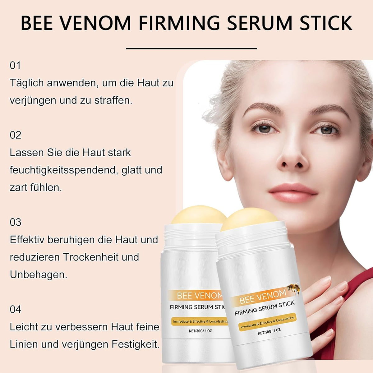 Anti-Falten Serum Straffend & Feuchtigkeitsspendend – Für Glattere Haut, Reduziert Feine Linien