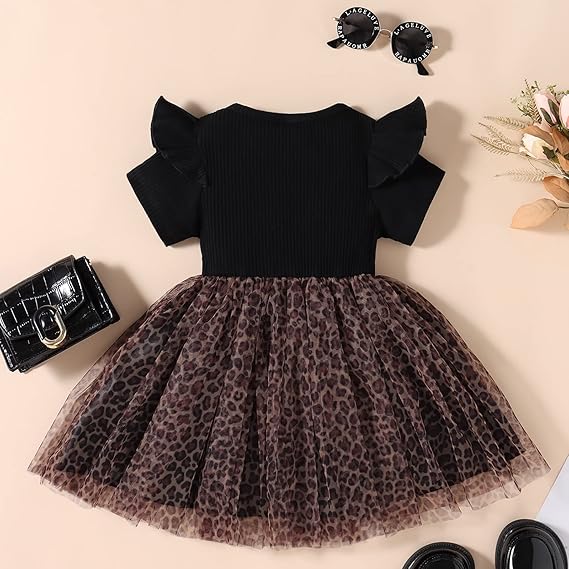Baby GirlBowknot Leopard Patchwork A-line Dress Princess Party  Dresses Kids Summer Clothing 1318782 - TUZZUT Qatar Online Shopping