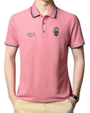 Men's Short Sleeve Embroidered Lapel POLO Casual T-Shirt TS315 - TUZZUT Qatar Online Shopping