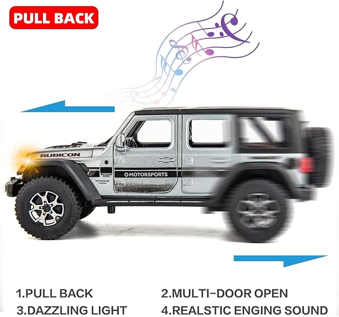 Off-Road 7 Door Jeep Wrangler Alloy Toy Car 1:22 Off-Road 7 Door Jeep Wrangler Alloy Toy Car 1:22