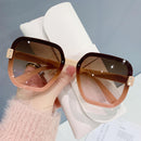 Semi Round Rimless Female Gradient Sun Glasses S4624088 - TUZZUT Qatar Online Shopping