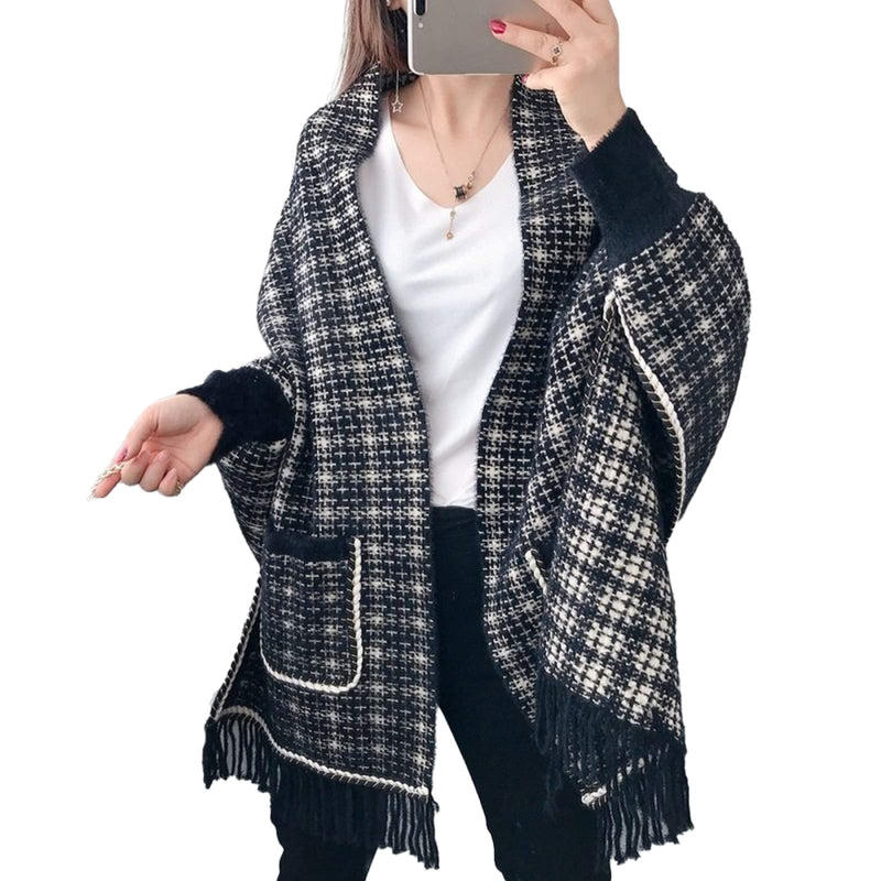 Women Pocket Shawl Woven Tassel Shawl    B-381226 - TUZZUT Qatar Online Shopping