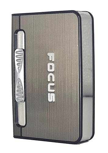 Focus Long Cloud JD-YH002 Automatic Cigarette Case Holder Box with Lighter - TUZZUT Qatar Online Shopping