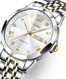 OLEVS Mens Stainless Steel Quartz Watch W304876 - TUZZUT Qatar Online Shopping