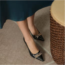 High Heels Chain Pointed Toe Ladies Shoes S443755174 - TUZZUT Qatar Online Shopping