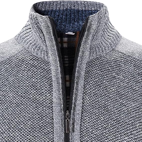 Men's Full Zip Flannel Lining Cardigan MC885 - TUZZUT Qatar Online Shopping