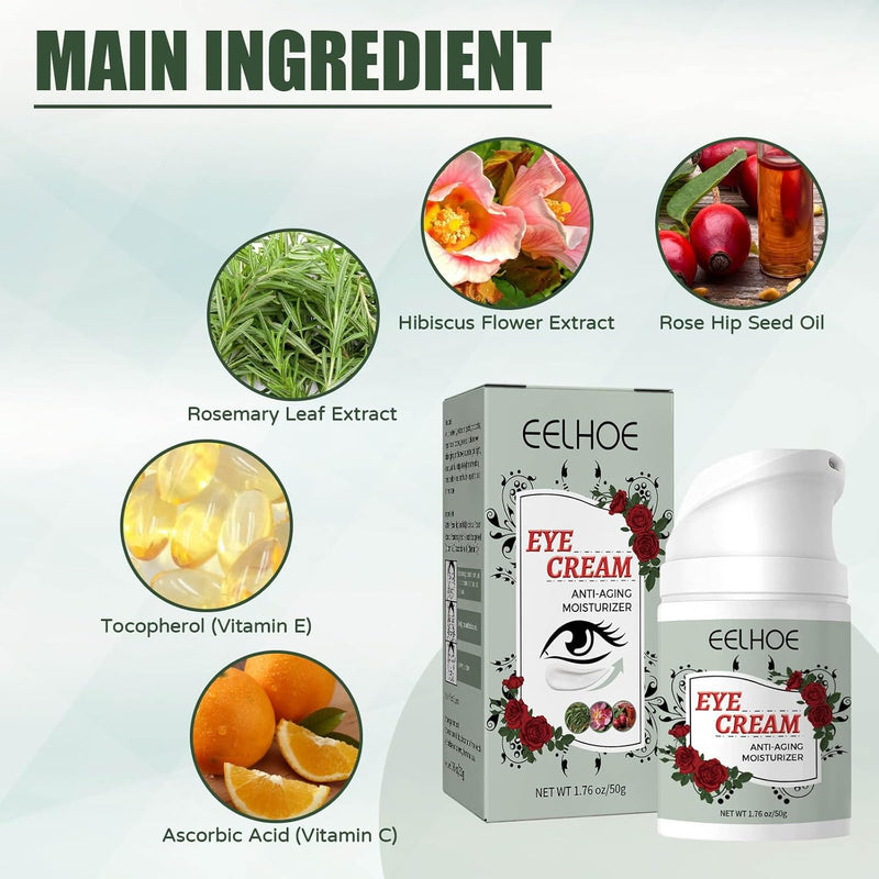 Eye Cream Anti-Aging, Eye Cream for Puffiness and Bags Under Eyes, Under Eye Cream for Dark Circles, Natural Ingredient Moisturizer Improve Dryness Reduce Fine Lines and Wrinkles - TUZZUT Qatar Online Shopping