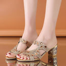 Crystal Peep Toe High Heel Sandals HS753 - TUZZUT Qatar Online Shopping