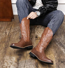 Fashion Round Toe Embroidered Western Cowboy Boots 124250 - TUZZUT Qatar Online Shopping