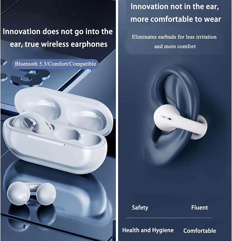 Bone Conduction Headphones with Ear Clip Wireless Earbuds, Bone Conduction Wireless Earbuds E01