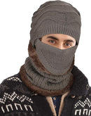 Winter Beanie Hat and Scarf Set  Neck Warmer Knit Caps for Men and Women S4679591 - TUZZUT Qatar Online Shopping