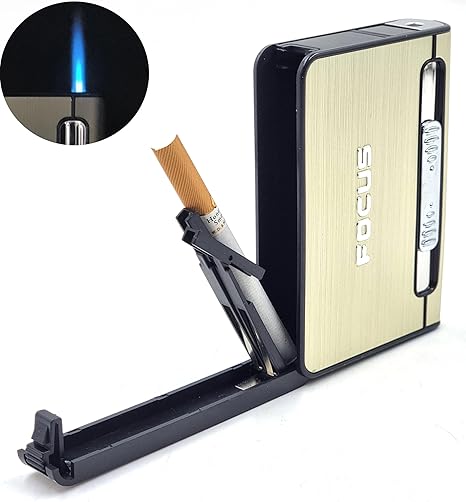 Focus Long Cloud JD-YH002 Automatic Cigarette Case Holder Box with Lighter - TUZZUT Qatar Online Shopping