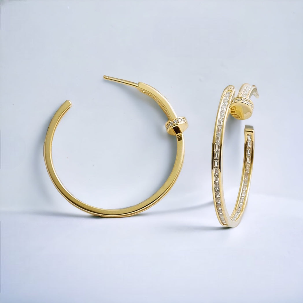 Nail Hoop Earrings N787 Nail Hoop Earrings N787