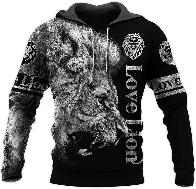 3D Love Lion Printed Hoodie Unisex Sweatshirt Harajuku Streetwear Casual Jacket XL S4404033 - Tuzzut.com Qatar Online Shopping