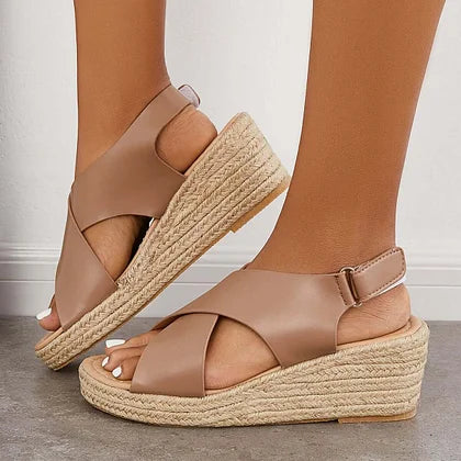 Strappy Platform Wedge Sandals WS321 - TUZZUT Qatar Online Shopping