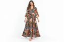 Women’s Floral Patchwork Collared Maxi Dress SDR 4004 - M