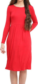 Womens Long Sleeve Pleated Dress   S57358393 - TUZZUT Qatar Online Shopping