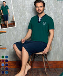 Men's Bermuda Cotton Pajamas Made In Turkey- 8223 - TUZZUT Qatar Online Shopping