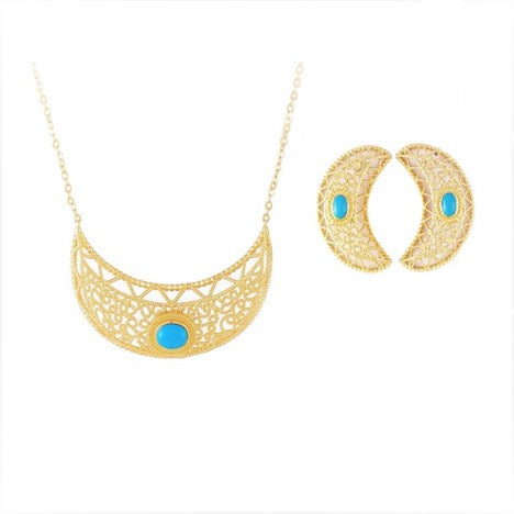 Blue Stone set For Women - Tuzzut.com Qatar Online Shopping