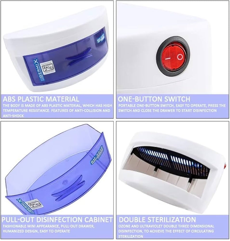Portable UV Sterilizer Towel Cabinet Box for Nail Beauty Salon Tool Disinfection GERMIX SM -504B - TUZZUT Qatar Online Shopping
