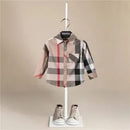 Children's Plaid Cotton Long-Sleeved Shirt and Bottom Set Casual Boys' Clothing Set   X3028913 - TUZZUT Qatar Online Shopping
