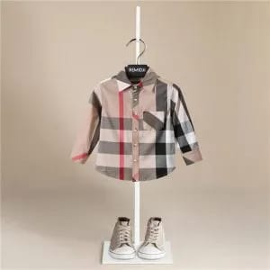 Children's Plaid Cotton Long-Sleeved Shirt and Bottom Set Casual Boys' Clothing Set X3028913 Children's Plaid Cotton Long-Sleeved Shirt and Bottom Set Casual Boys' Clothing Set X3028913