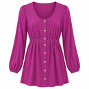 Women’s Magenta Button-Front Longline Top LC6111416 - M