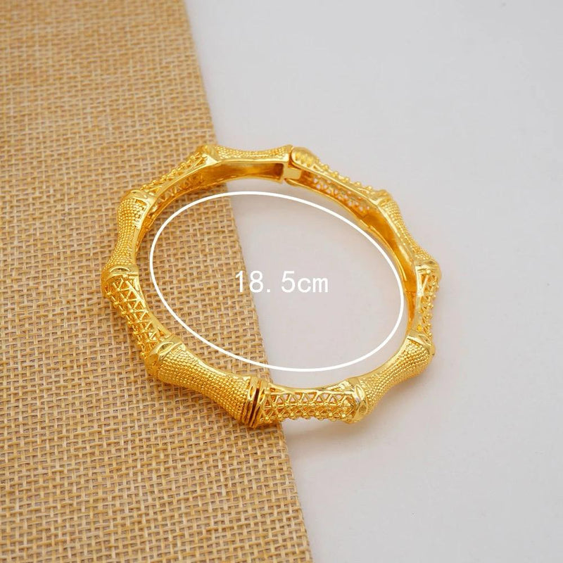 Classic Nicely Bracelet High Quality Gold Plated 65MM Fashion Wedding Bangle Women Birthday Gift With Box -S4887026 - Tuzzut.com Qatar Online Shopping