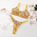 Sexy Lingerie For Women 2 Piece Lace Floral Embroidery Lingerie Set Underwire Bra And Panty Sets Underwear   439511 - TUZZUT Qatar Online Shopping