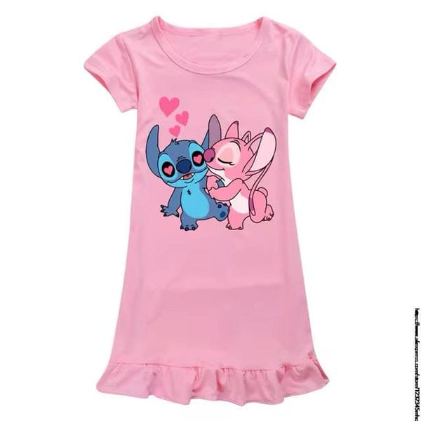 Disney Stitch Girl's Dress Ice Silk Nightgown S5126063 Disney Stitch Girl's Dress Ice Silk Nightgown S5126063