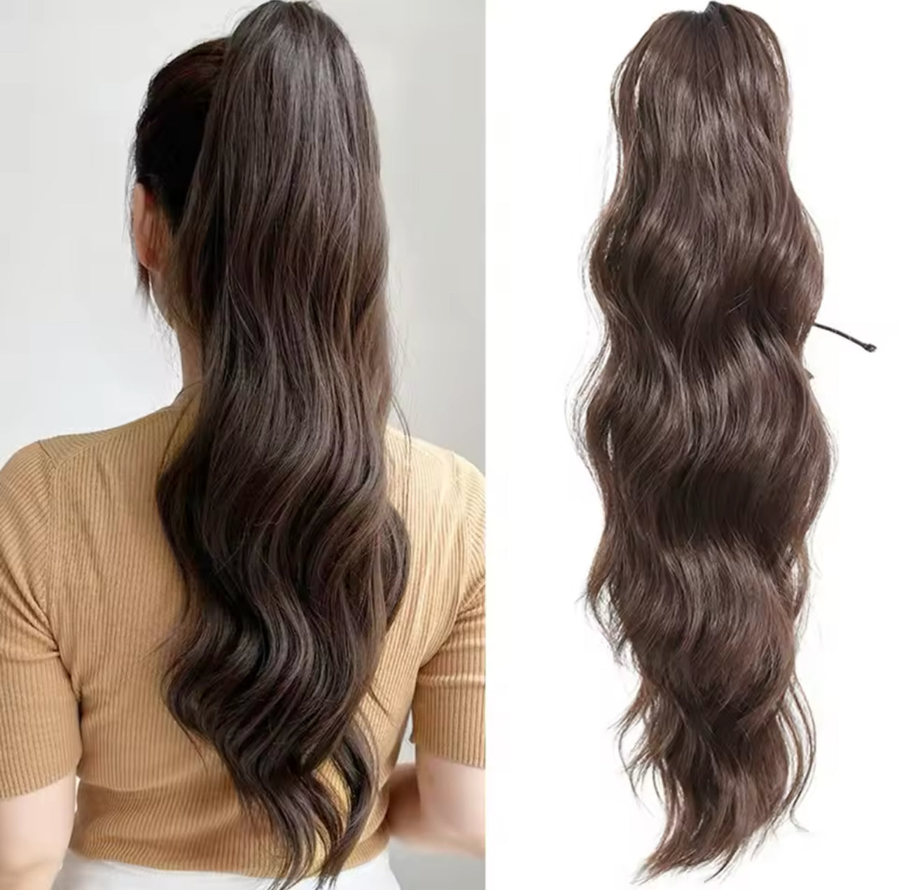 Synthetic Long Straight Claw Clip On Ponytail Hair - oy63 Synthetic Long Straight Claw Clip On Ponytail Hair - oy63