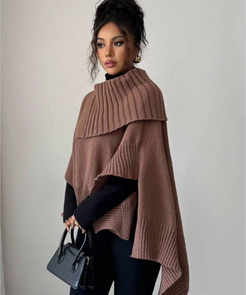 Womens Winter Cape Sweater 68332 - TUZZUT Qatar Online Shopping