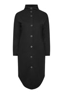 Womens Curve Black Button Through Hooded Jacket 55943 S - TUZZUT Qatar Online Shopping