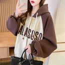 Women's Long Sleeve Colorblock Color Hoody 594809 M - TUZZUT Qatar Online Shopping