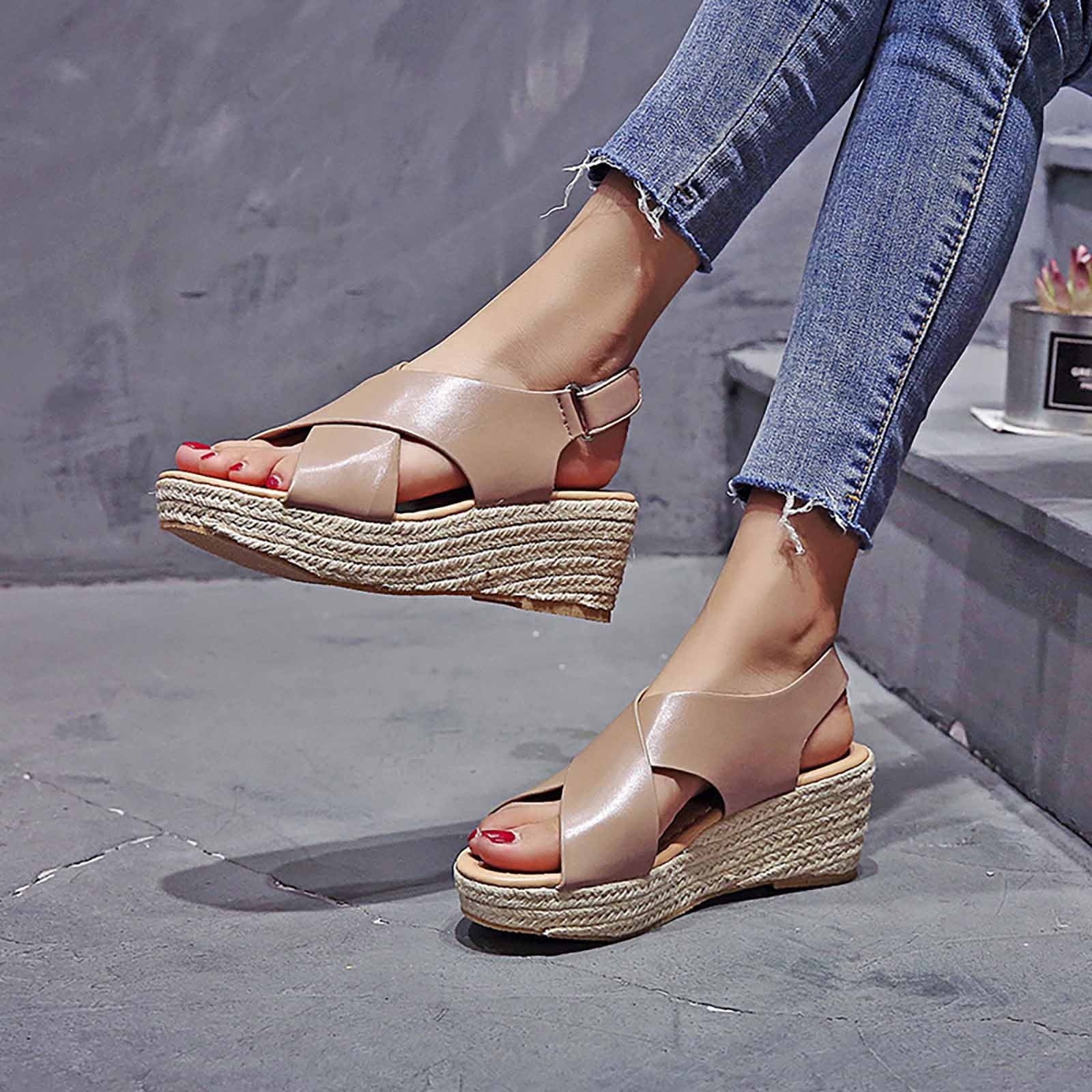 Strappy Platform Wedge Sandals WS321 Strappy Platform Wedge Sandals WS321
